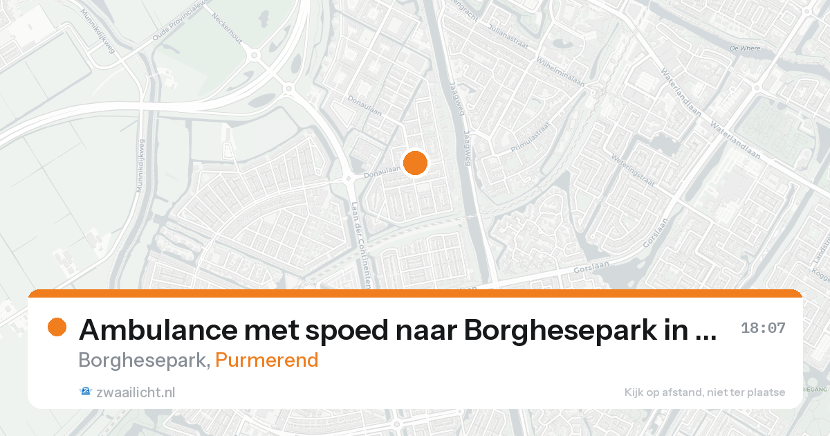 Ambulance met spoed naar Borghesepark in Purmerend — 23 aug 2026