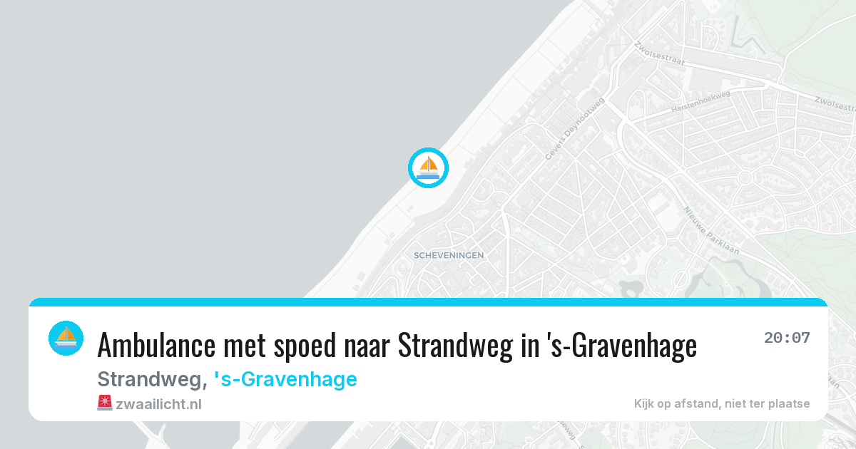 Ambulance met spoed naar Strandweg in 's-Gravenhage — 10 aug 2026