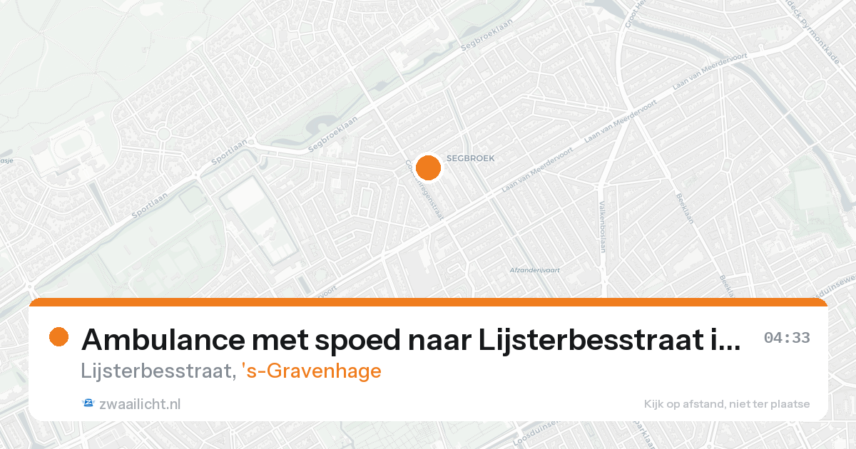Ambulance met spoed naar Lijsterbesstraat in 's-Gravenhage — 18 aug 2026
