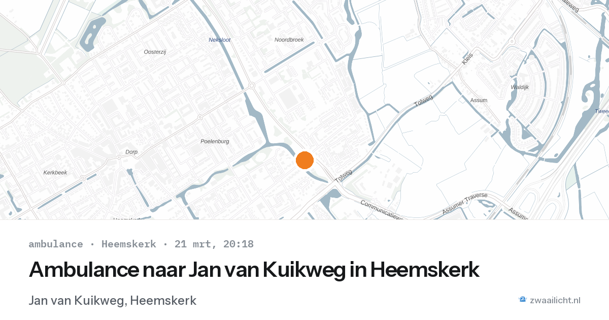 Ambulance naar Jan van Kuikweg in Heemskerk — 21 mrt 2026