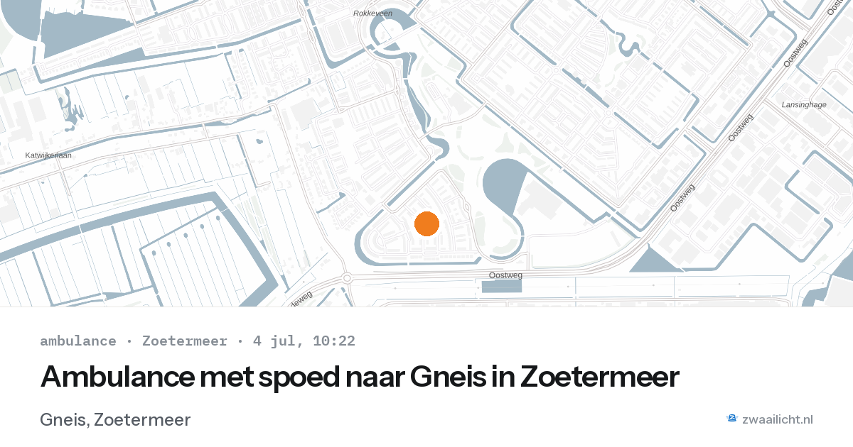 Ambulance met spoed naar Gneis in Zoetermeer — 4 jul 2026