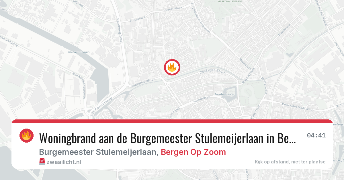 Woningbrand aan de Burgemeester Stulemeijerlaan in Bergen Op Zoom — 29 mrt 2026