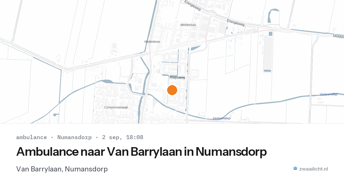 Ambulance naar Van Barrylaan in Numansdorp — 2 sep 2026