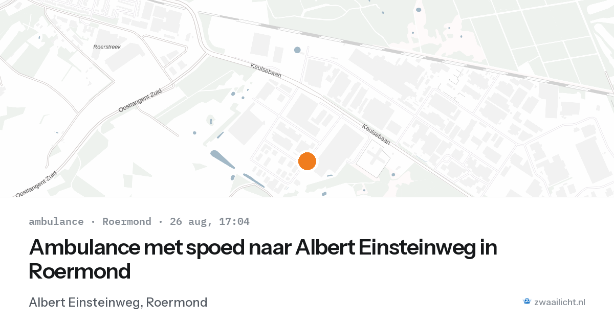 Ambulance met spoed naar Albert Einsteinweg in Roermond — 26 aug 2026