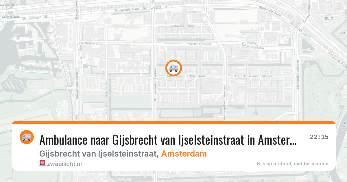 Ambulance naar Gijsbrecht van Ijselsteinstraat in Amsterdam — 24 jul 2026