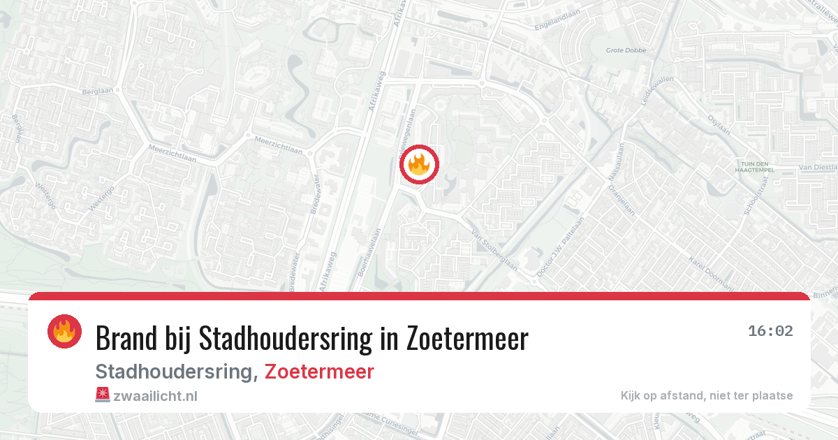 Brand bij Stadhoudersring in Zoetermeer — 16 mei 2026