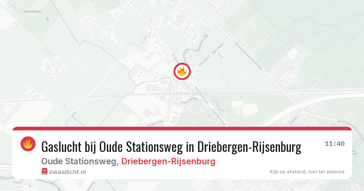 Gaslucht bij Oude Stationsweg in Driebergen-Rijsenburg — 30 mei 2026