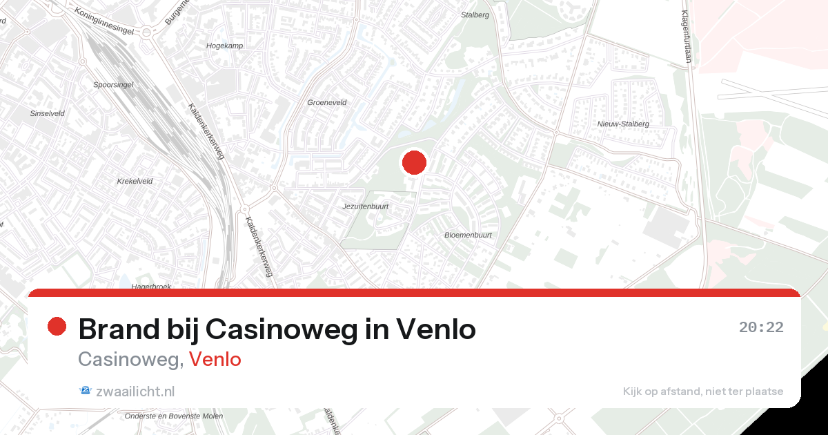 Brand bij Casinoweg in Venlo — 10 aug 2026
