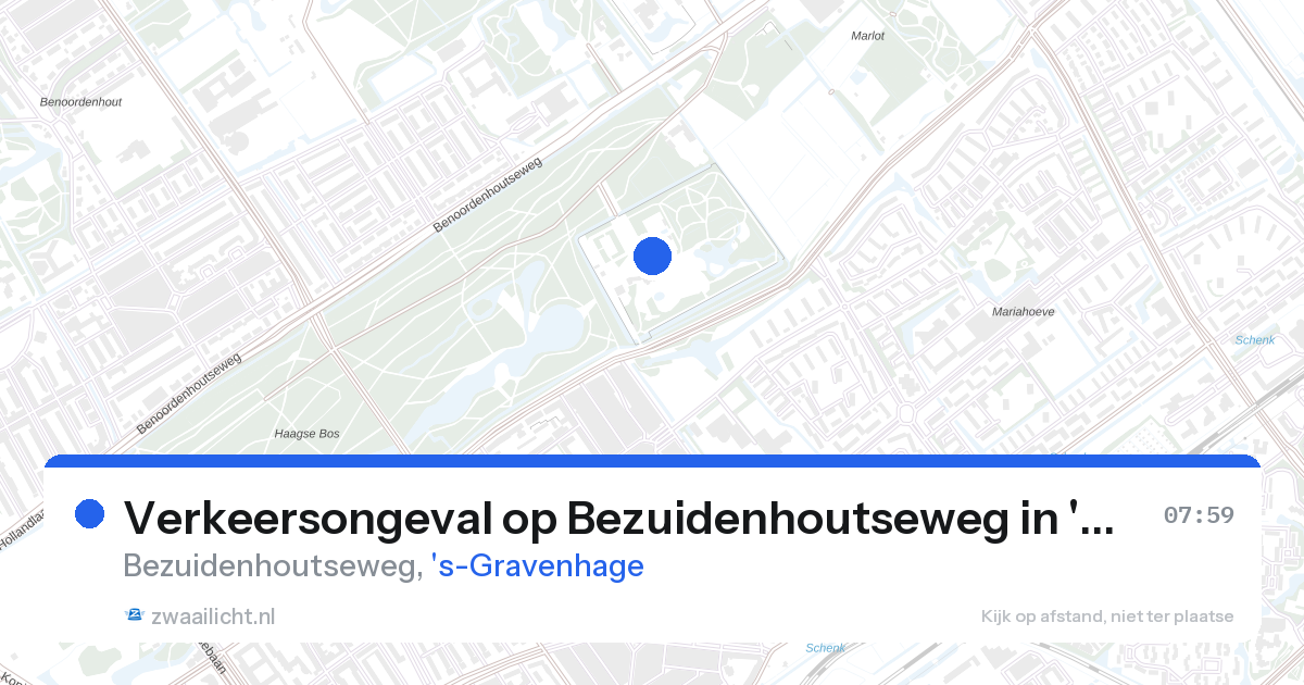 Verkeersongeval op Bezuidenhoutseweg in 's-Gravenhage — 27 aug 2026