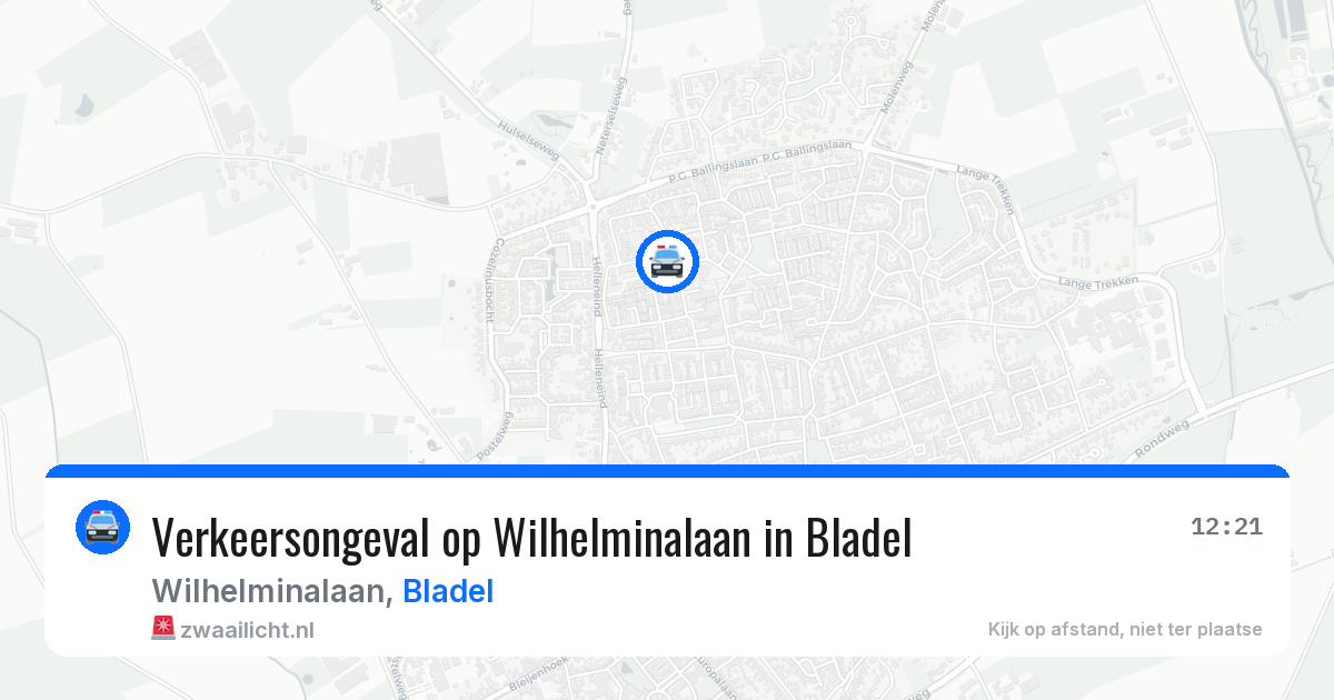 Verkeersongeval op Wilhelminalaan in Bladel — 1 jul 2026
