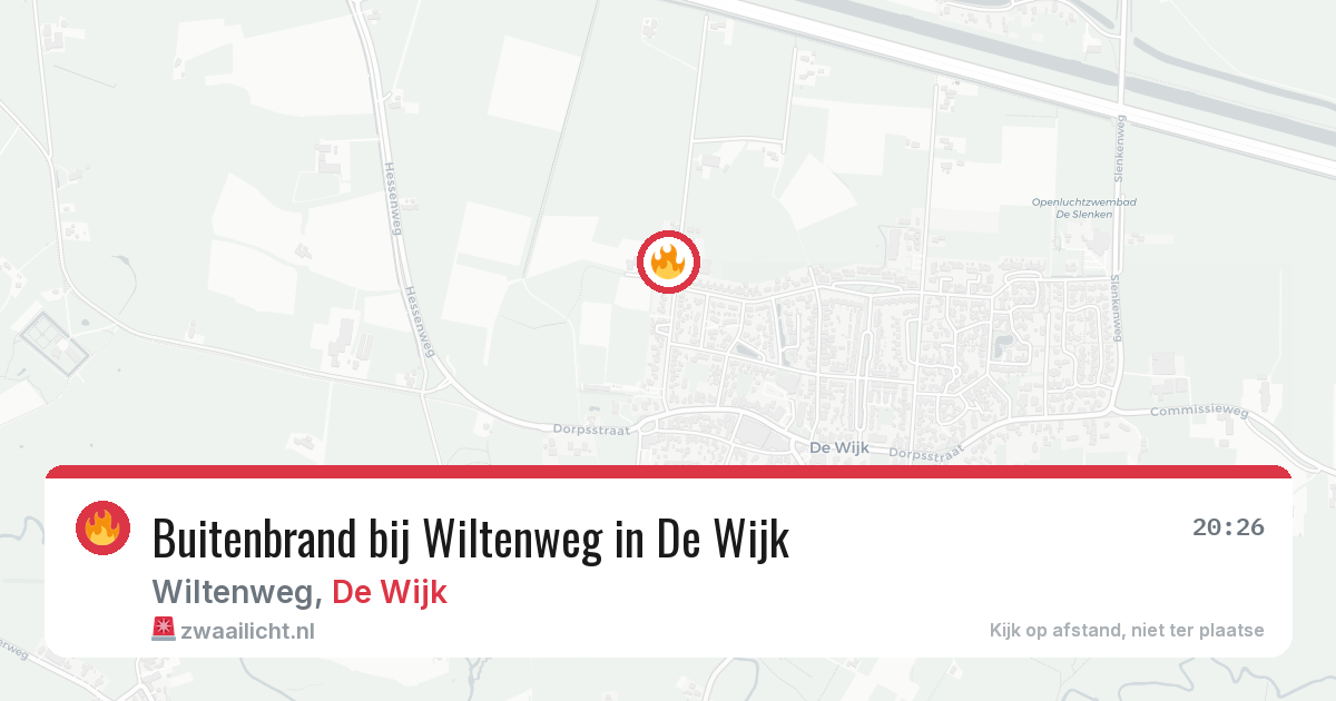 Buitenbrand bij Wiltenweg in De Wijk — 1 jul 2026