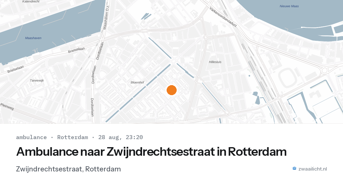Ambulance naar Zwijndrechtsestraat in Rotterdam — 28 aug 2026