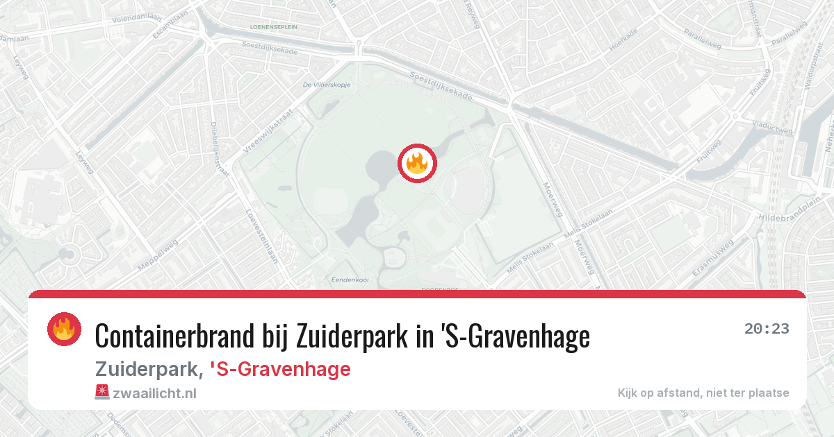 Containerbrand bij Zuiderpark in 'S-Gravenhage — 24 apr 2026