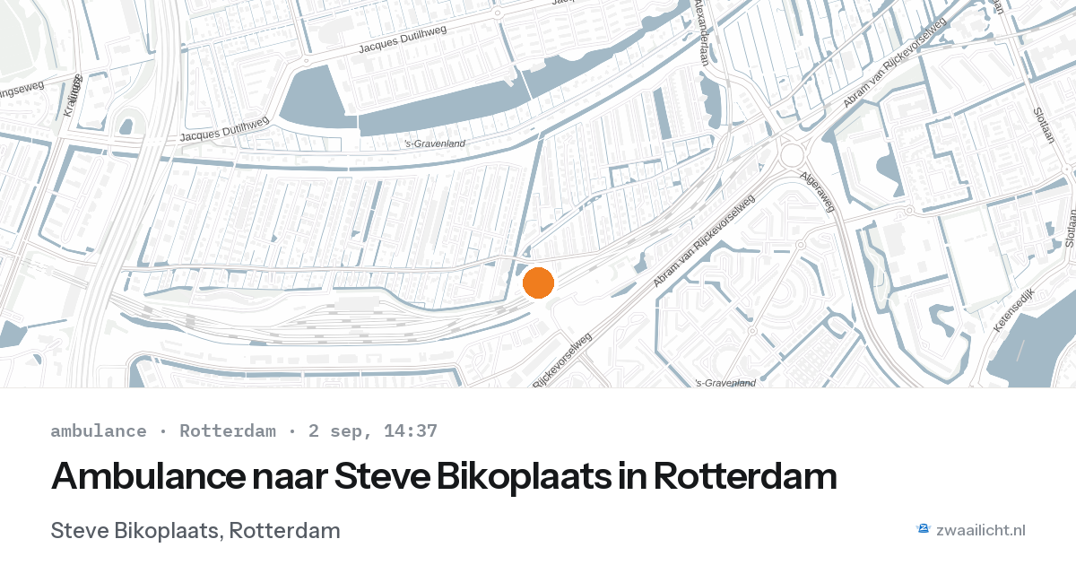 Ambulance naar Steve Bikoplaats in Rotterdam — 2 sep 2026