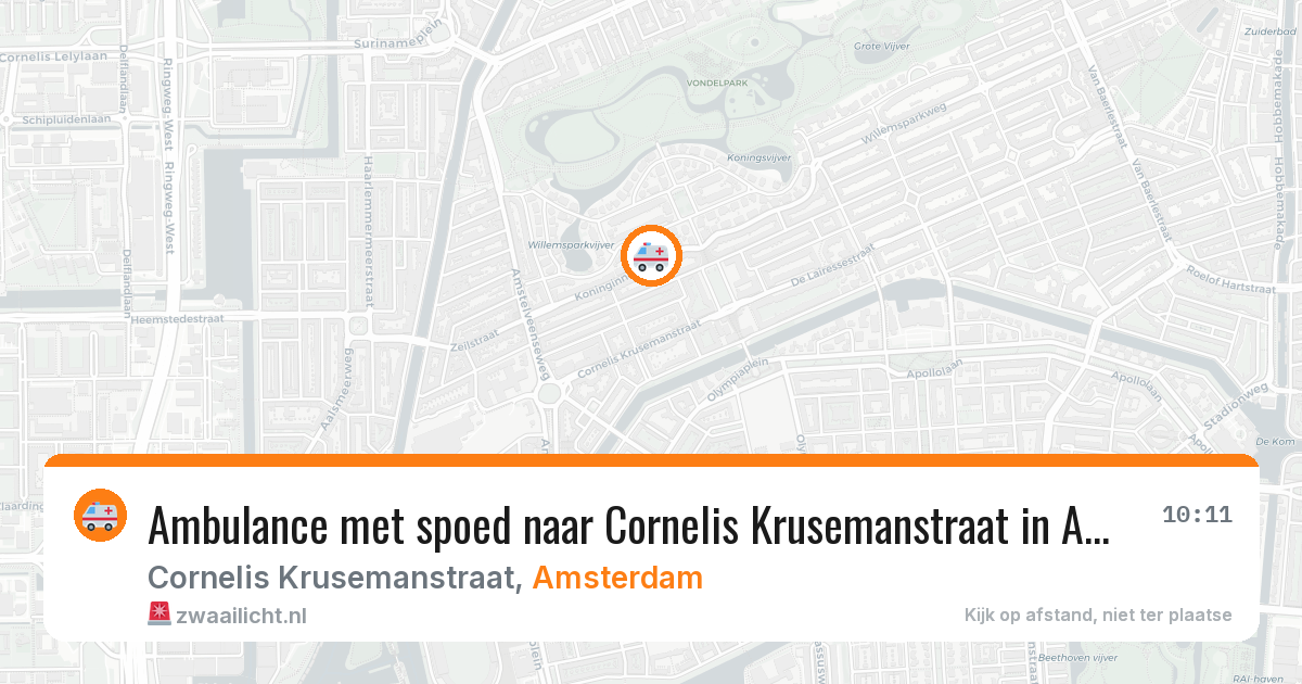 Ambulance met spoed naar Cornelis Krusemanstraat in Amsterdam — 12 apr 2026