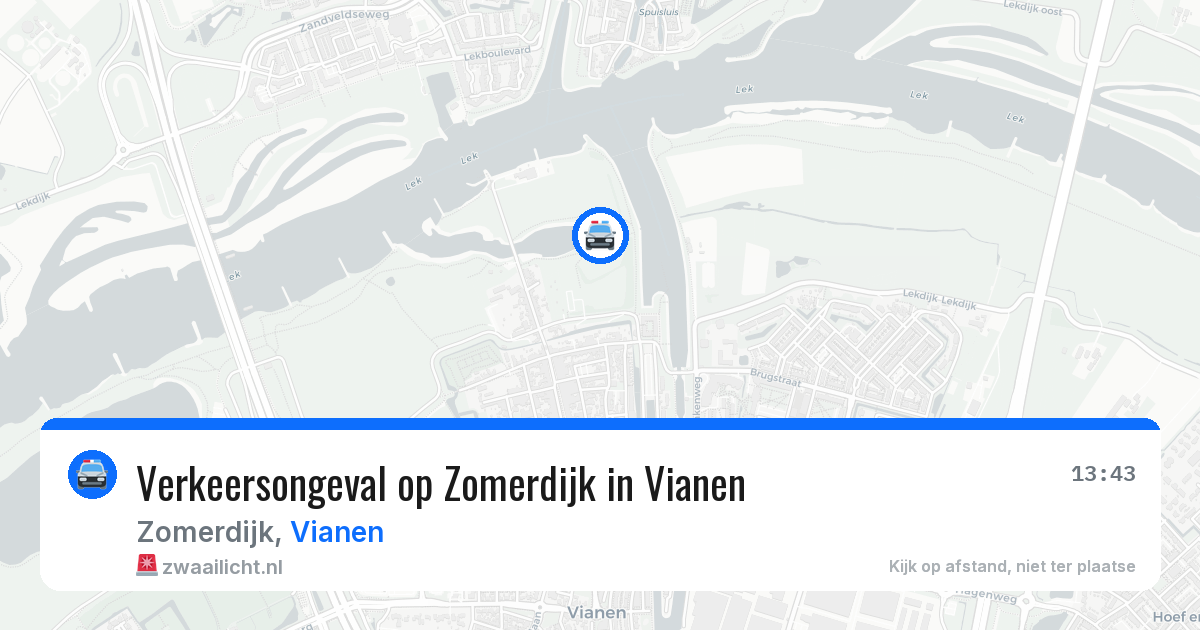 Verkeersongeval op Zomerdijk in Vianen — 10 apr 2026