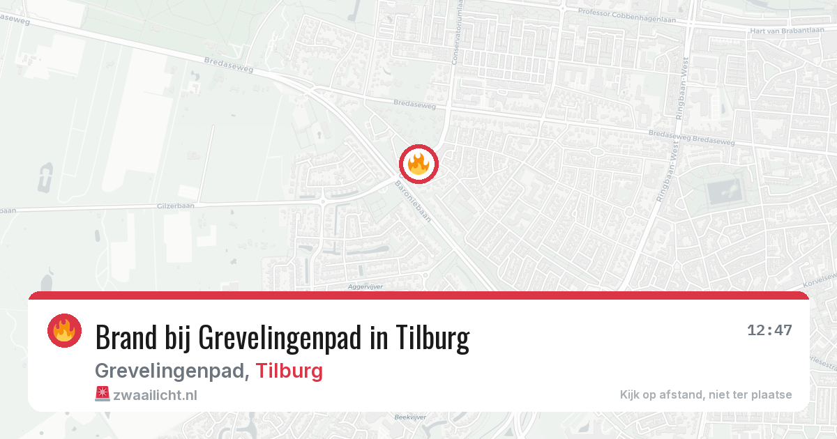 Brand bij Grevelingenpad in Tilburg — 1 aug 2026