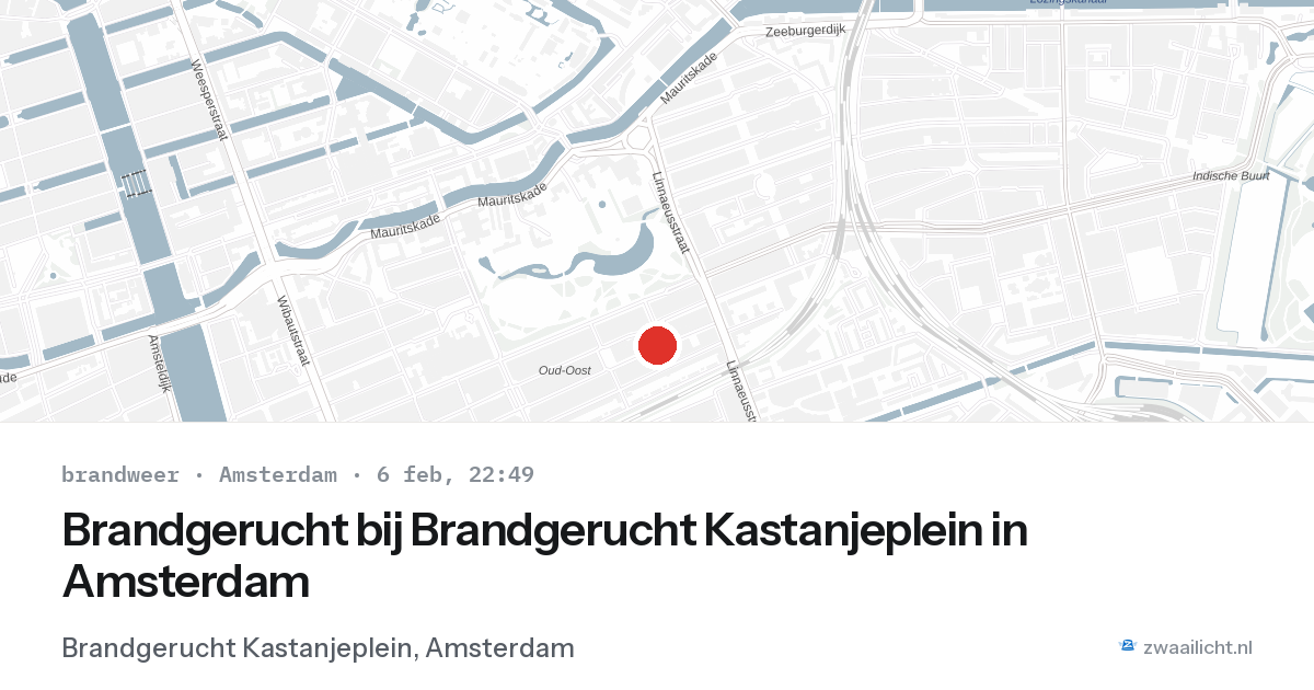Brandgerucht bij Brandgerucht Kastanjeplein in Amsterdam — 6 feb 2026