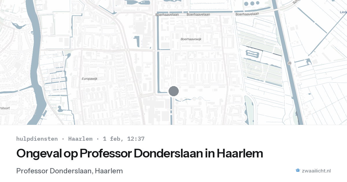 Ongeval op Professor Donderslaan in Haarlem — 1 feb 2026