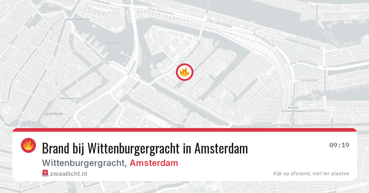 Brand bij Wittenburgergracht in Amsterdam — 15 jun 2026