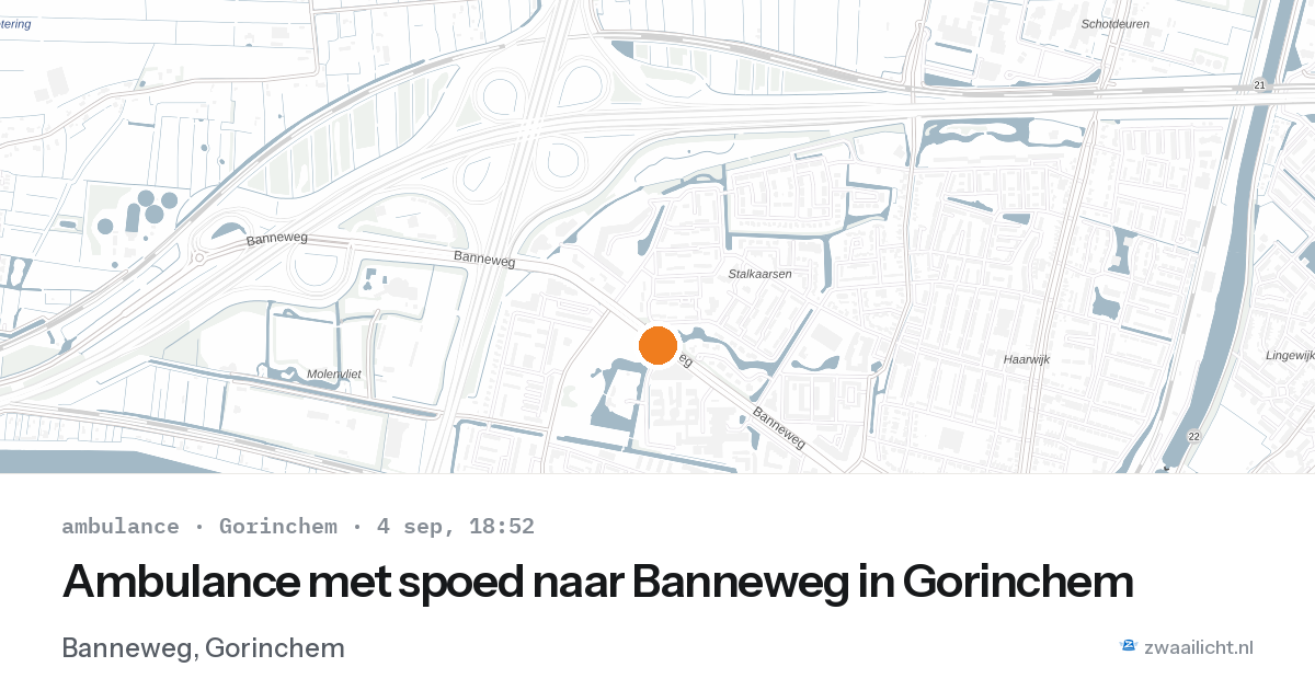 Ambulance met spoed naar Banneweg in Gorinchem — 4 sep 2026