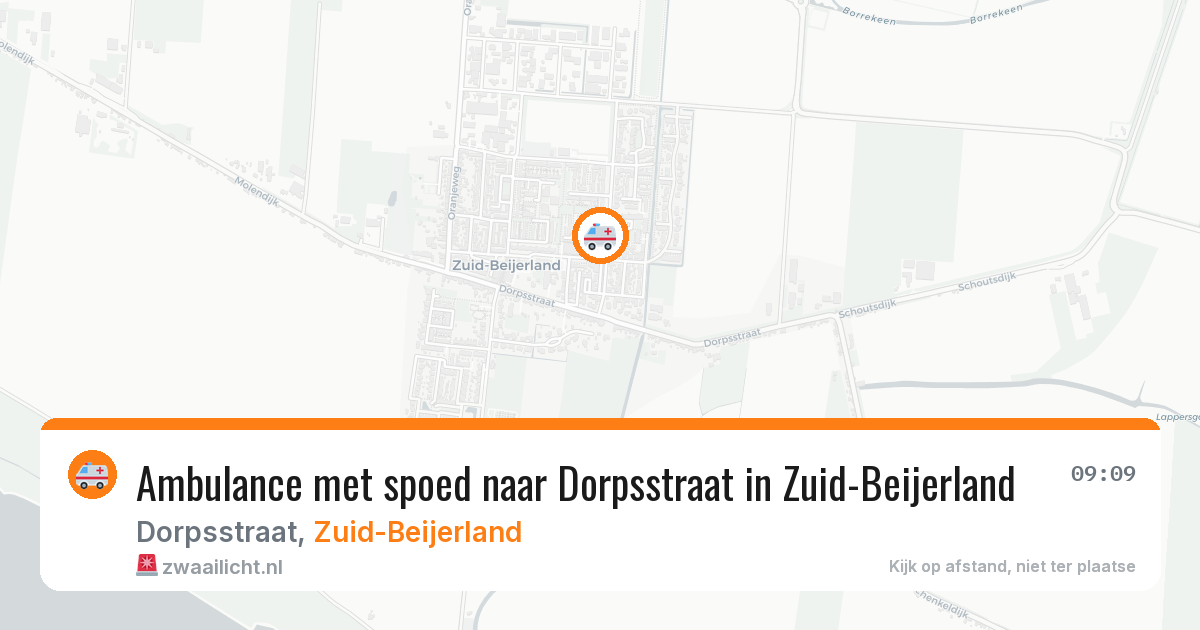 Ambulance met spoed naar Dorpsstraat in Zuid-Beijerland — 11 aug 2026