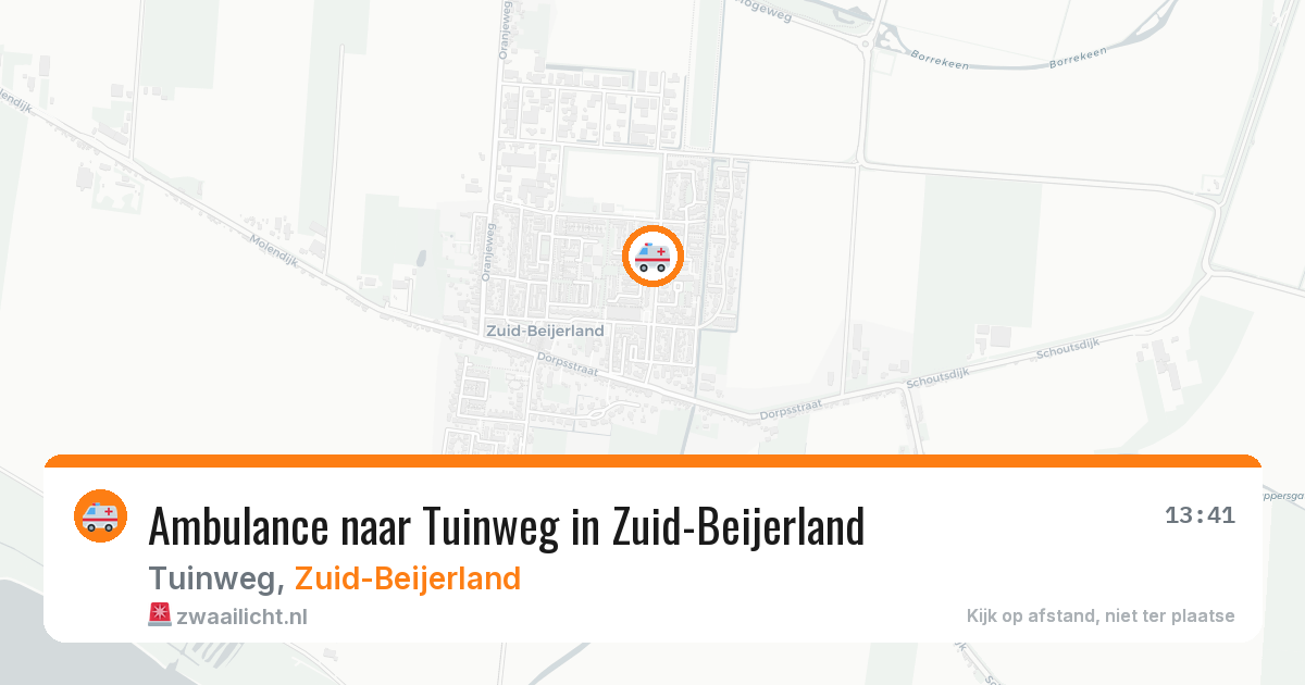 Ambulance naar Tuinweg in Zuid-Beijerland — 22 mrt 2026