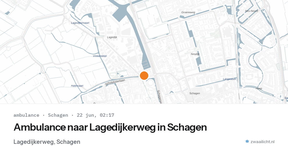 Ambulance naar Lagedijkerweg in Schagen — 22 jun 2026