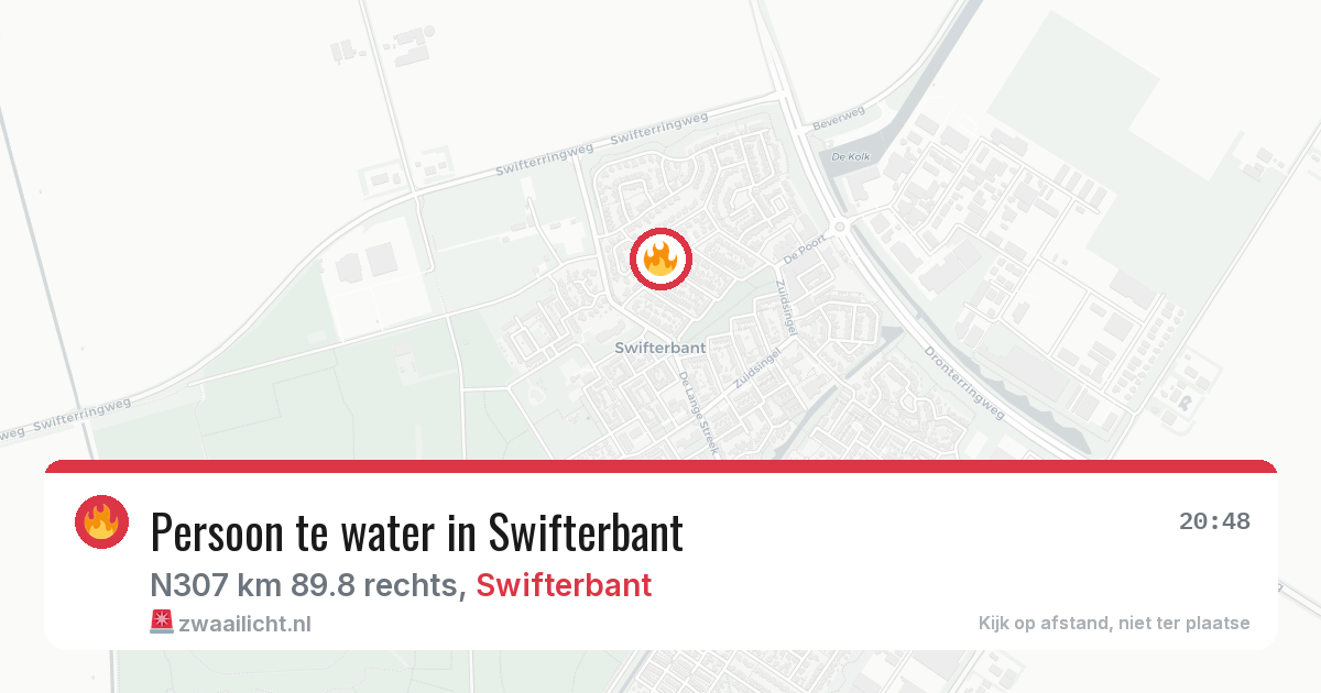 Persoon te water in Swifterbant — 14 feb 2026