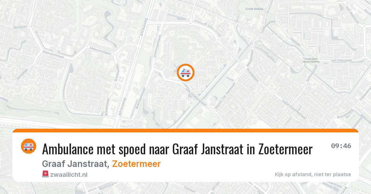 Ambulance met spoed naar Graaf Janstraat in Zoetermeer — 13 aug 2026