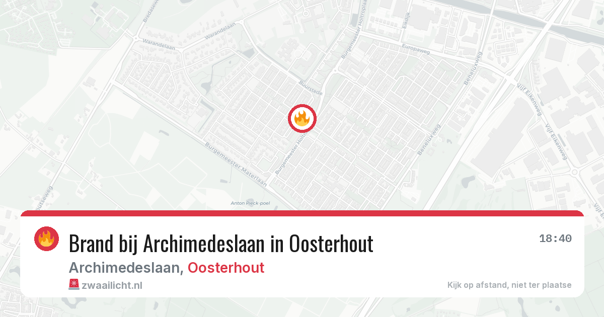 Brand bij Archimedeslaan in Oosterhout — 27 apr 2026