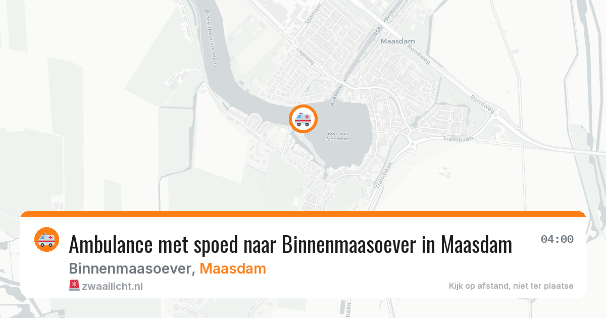 Ambulance met spoed naar Binnenmaasoever in Maasdam — 30 apr 2026