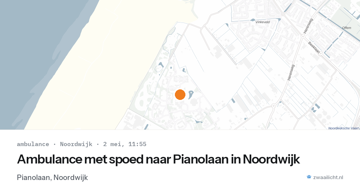 Ambulance met spoed naar Pianolaan in Noordwijk — 2 mei 2026