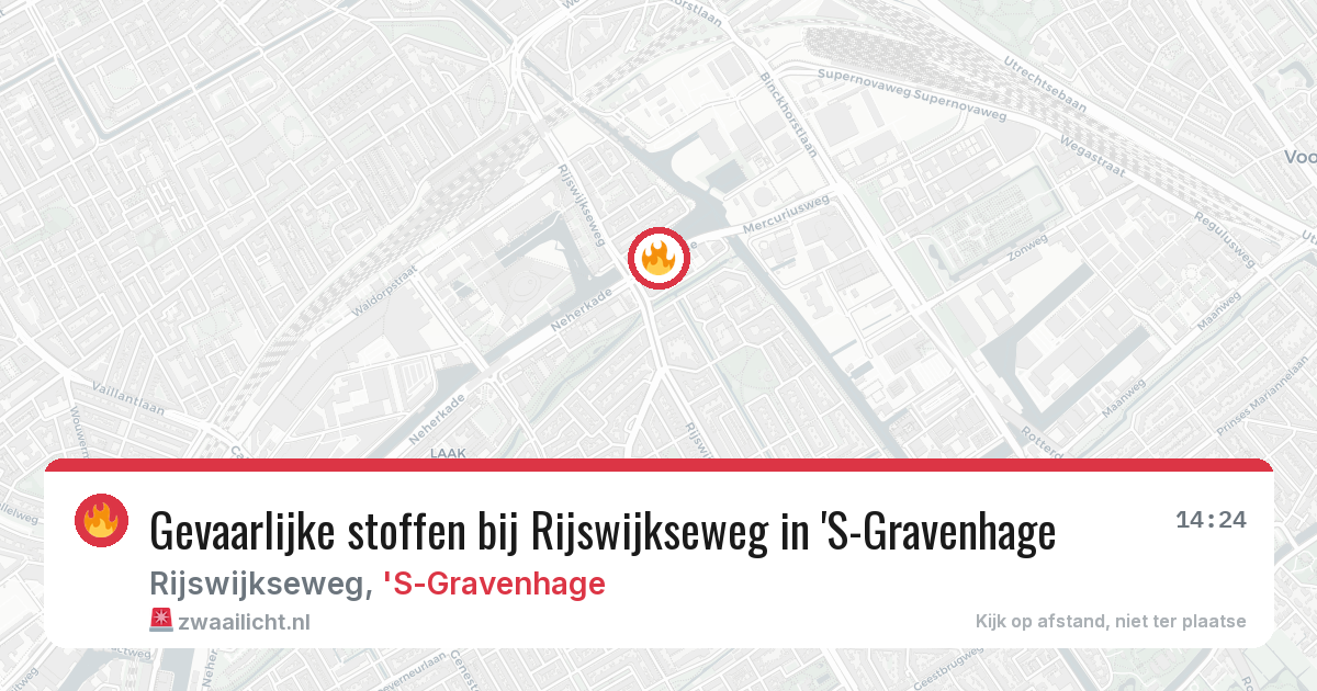 Gevaarlijke stoffen bij Rijswijkseweg in 'S-Gravenhage — 13 aug 2026