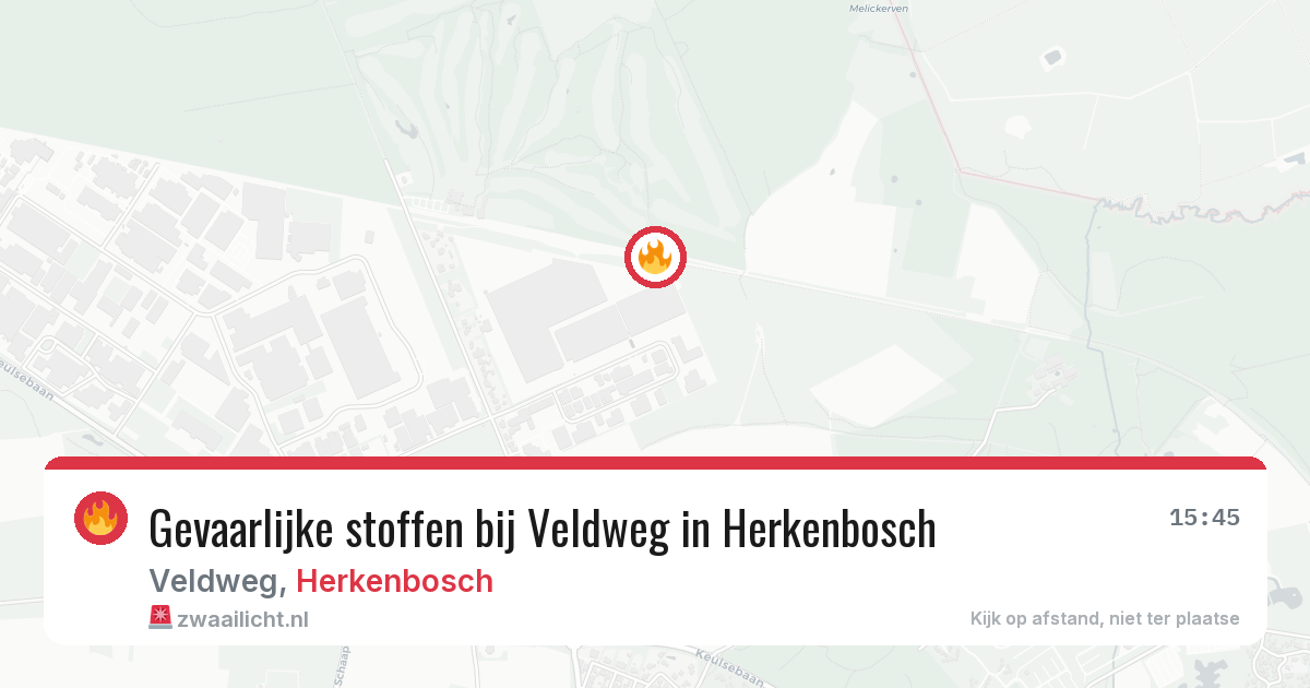 Gevaarlijke stoffen bij Veldweg in Herkenbosch — 16 jul 2026