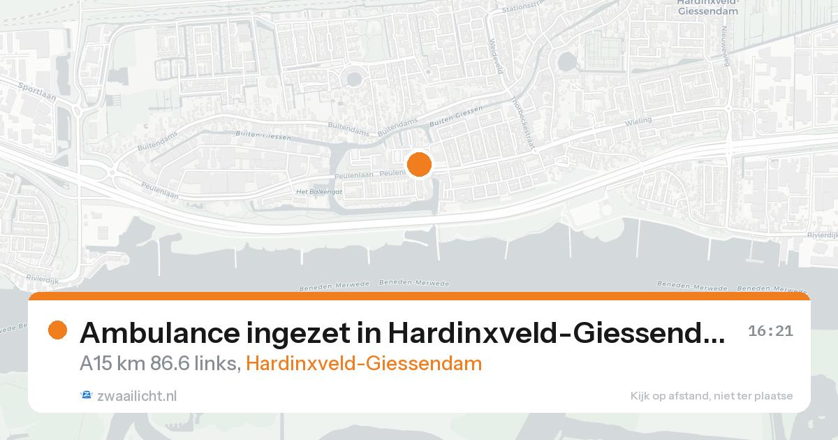 Ambulance ingezet in Hardinxveld-Giessendam — 19 aug 2026