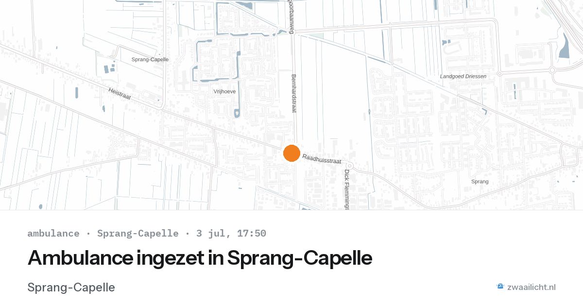 Ambulance ingezet in Sprang-Capelle — 3 jul 2026