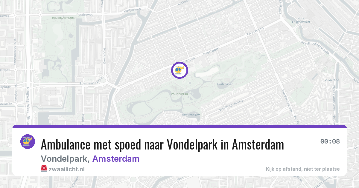 Ambulance met spoed naar Vondelpark in Amsterdam — 17 jul 2026