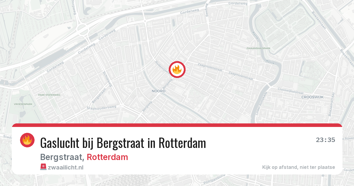 Gaslucht bij Bergstraat in Rotterdam — 10 apr 2026