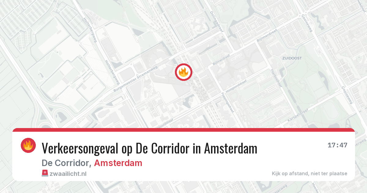 Verkeersongeval op De Corridor in Amsterdam — 24 apr 2026