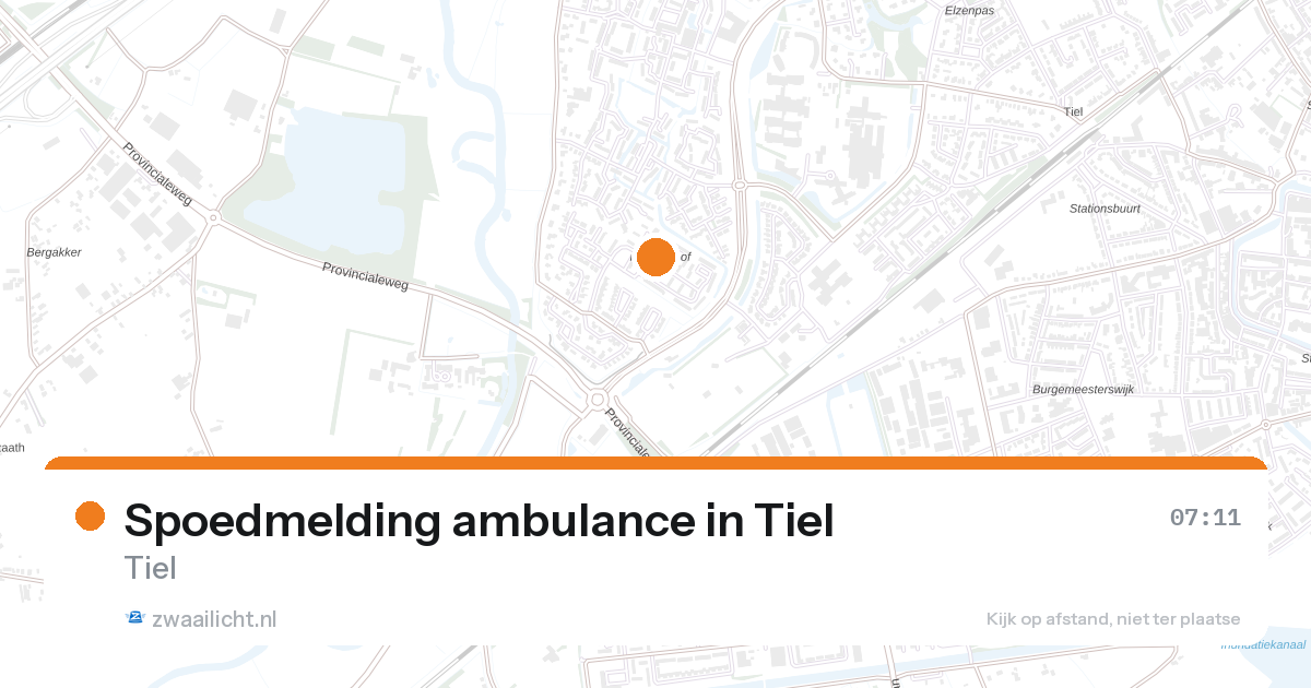 Spoedmelding ambulance in Tiel — 27 aug 2026