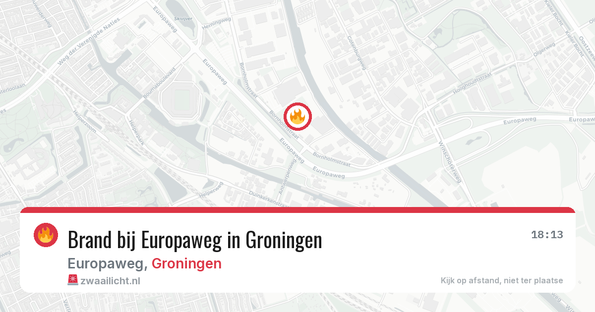 Brand bij Europaweg in Groningen — 19 jan 2026