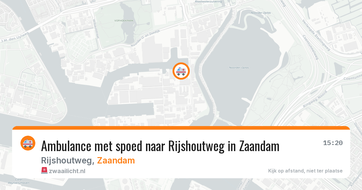 Ambulance met spoed naar Rijshoutweg in Zaandam — 1 aug 2026
