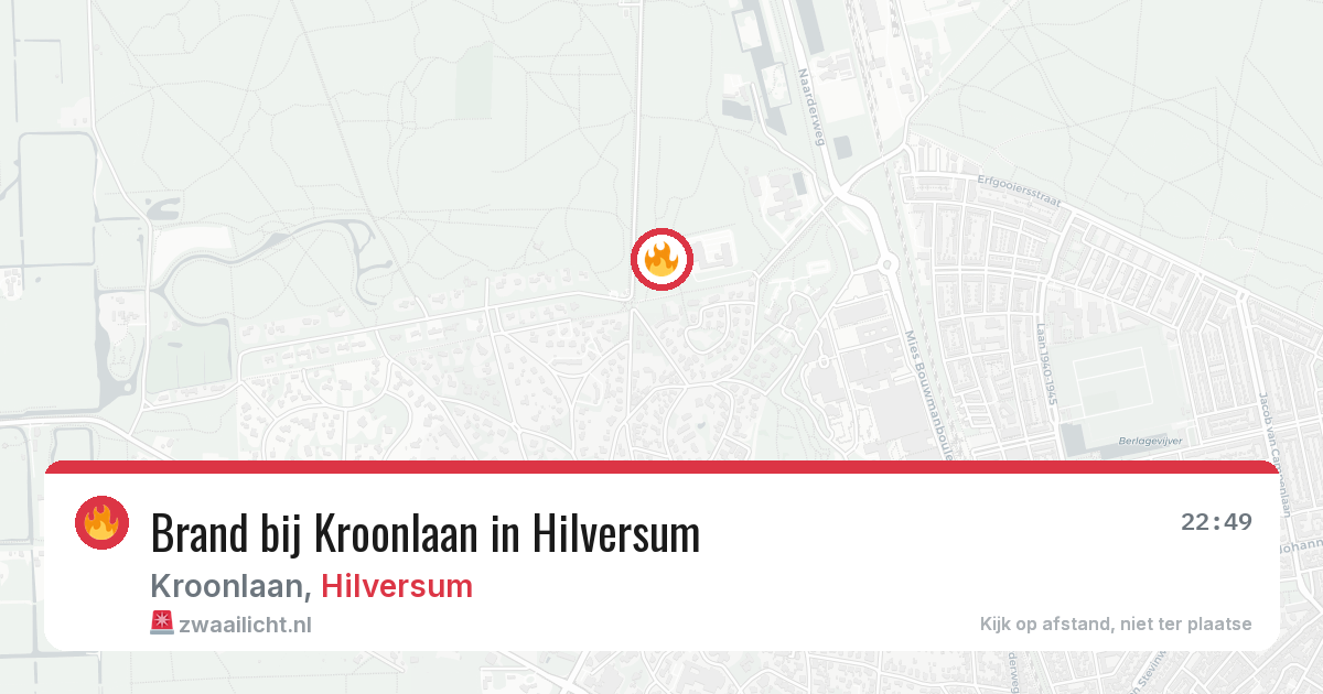 Brand bij Kroonlaan in Hilversum — 19 jun 2026