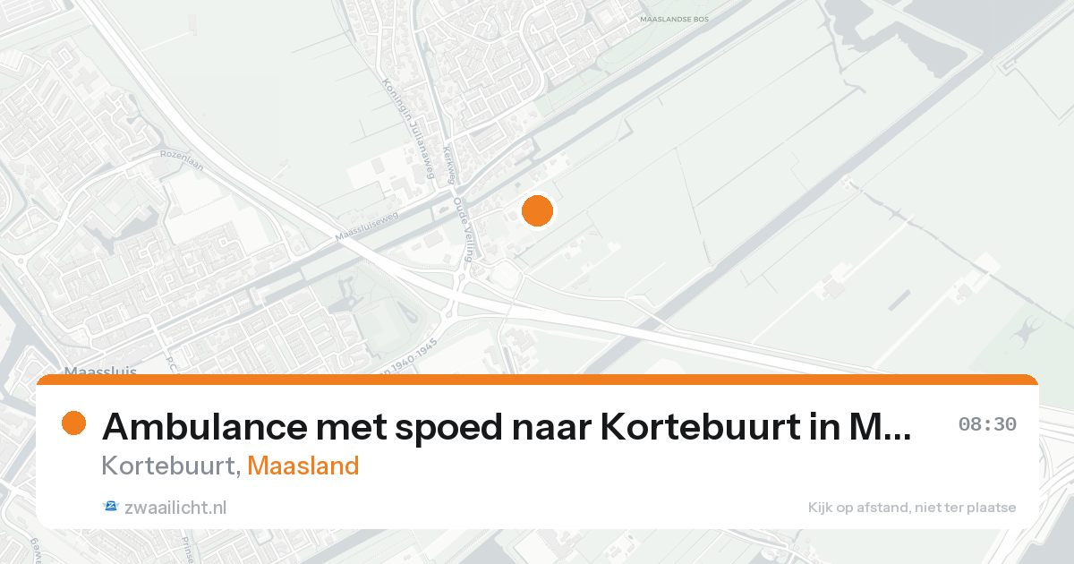 Ambulance met spoed naar Kortebuurt in Maasland — 25 aug 2026
