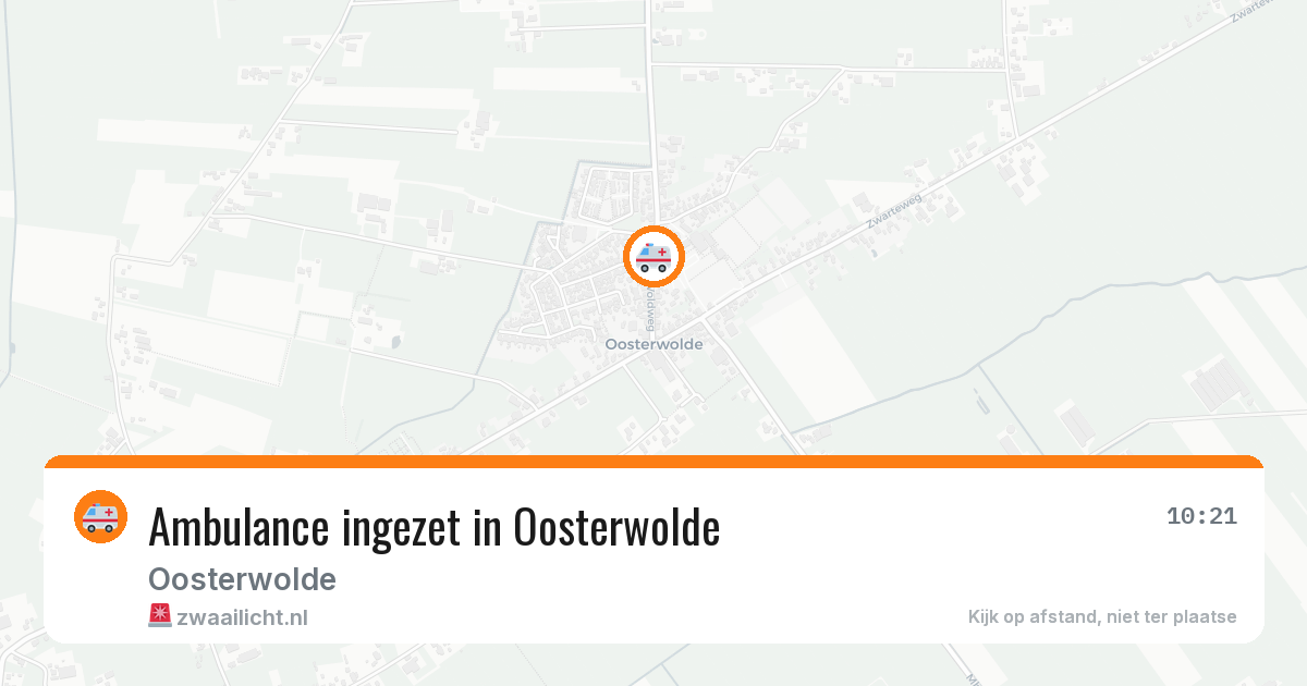 Ambulance ingezet in Oosterwolde — 12 mei 2026 | 🚨 Zwaailicht.nl