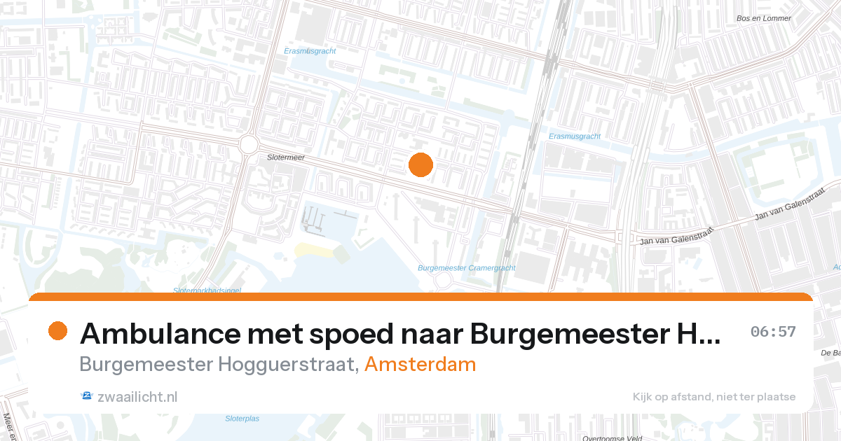 Ambulance met spoed naar Burgemeester Hogguerstraat in Amsterdam — 28 aug 2026