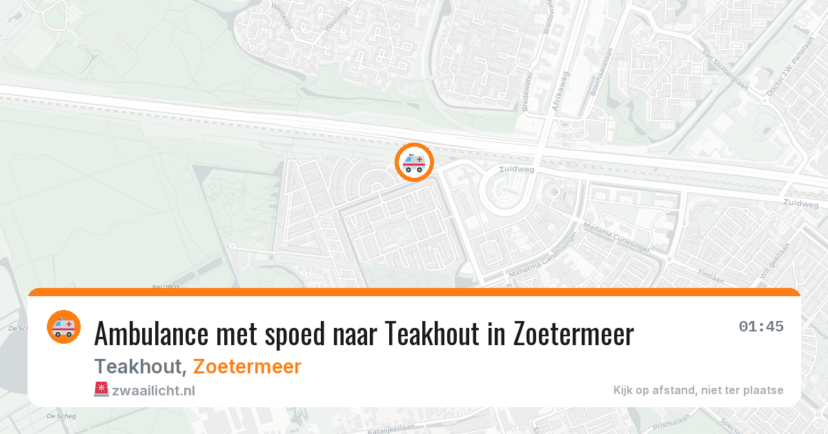 Ambulance met spoed naar Teakhout in Zoetermeer — 21 jun 2026
