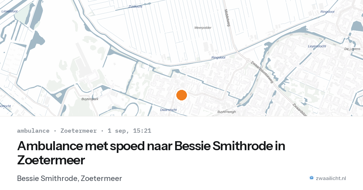 Ambulance met spoed naar Bessie Smithrode in Zoetermeer — 1 sep 2026