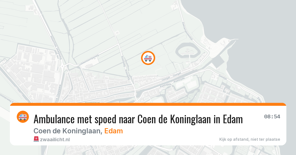 Ambulance met spoed naar Coen de Koninglaan in Edam — 2 aug 2026